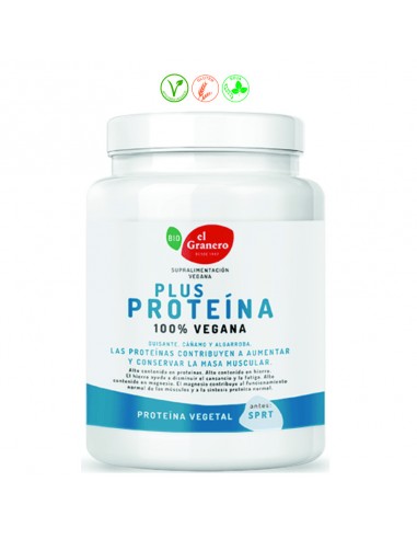  PLUS PROTEINA BIO (GUISANTE, ALGARROBA, CAÑAMO) - 600GR