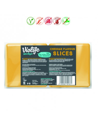 (F) LONCHAS VEGANAS SABOR CHEDDAR - 500GR.