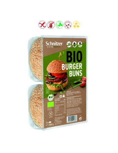 PAN 4 HAMBURGUESAS BIO SIN GLUTEN - 250GR.