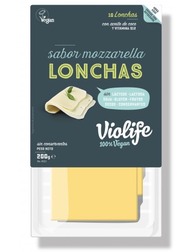 (F) LONCHAS VEGANAS SABOR MOZZARELLA - 200GR.