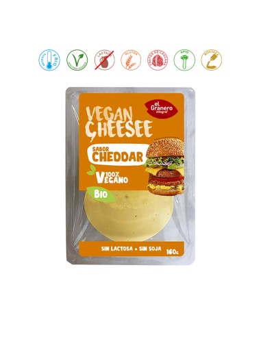 (F) VEGAN CHEESEE LONCHAS CHEDDAR BIO - 160GR.