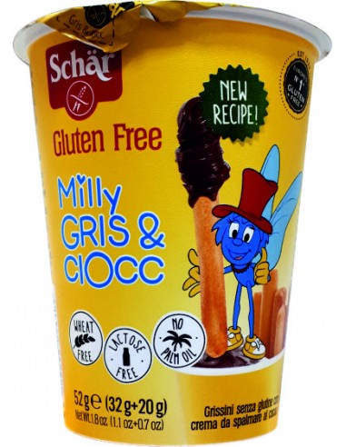 MILLY GRIS & CIOCC SIN GLUTEN - 52GR.