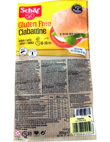 CIABATTINE SIN GLUTEN - 200GR.