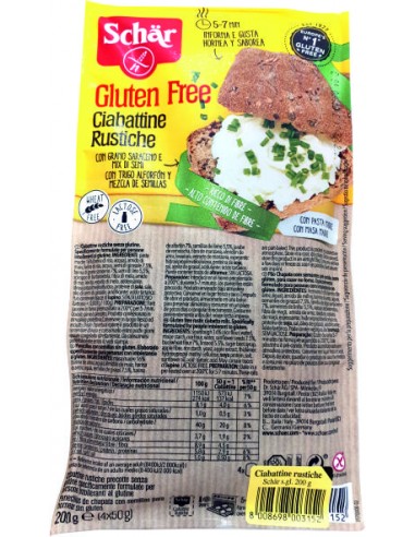 CIABATTINE RUSTICHE SIN GLUTEN - 200GR.