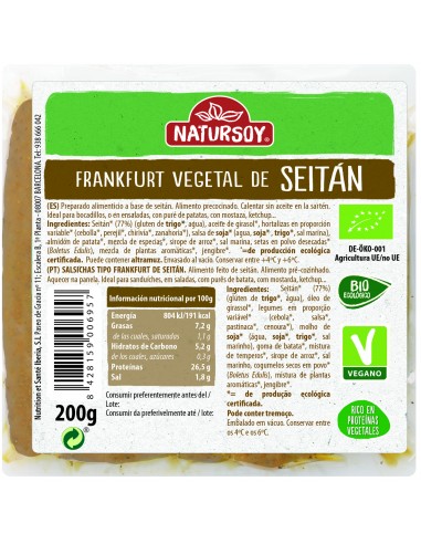 (F) SALCHICHAS FRANKFURT DE SEITAN - 200GR.