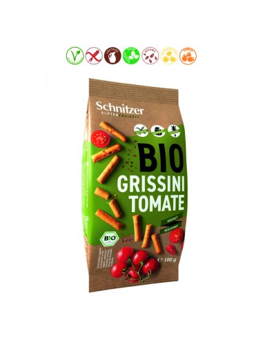 PALITOS GRISSINI TOMATE SIN GLUTEN BIO - 100GR.