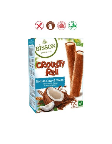 GALLETA ROLL CACAO CON RELLENO DE COCO - 125GR.