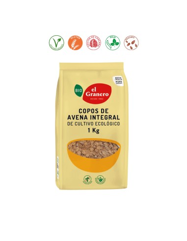 COPOS DE AVENA INTEGRAL BIO - 1KG.