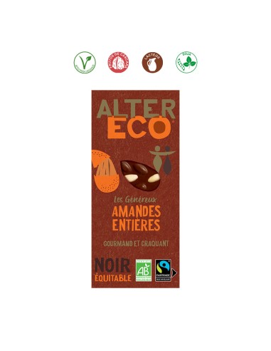 (D) CHOCOLATE NEGRO ALMENDRAS ENTERAS BIO - 200GR.