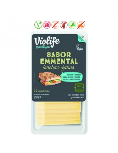 (F) LONCHAS VEGANAS SABOR EMMENTAL - 200GR.