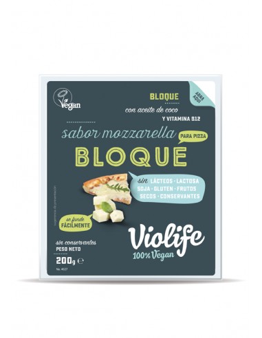 (F) BLOQUE VEGANO PARA PIZZA SABOR MOZZARELLA - 200 GR