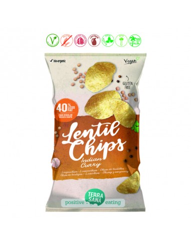 CHIPS DE LENTEJAS CON CURRY HINDU - 75GR.