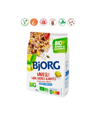 MUESLI FRUTAS SIN AZUCAR AÑADIDO BIO - 375GR.