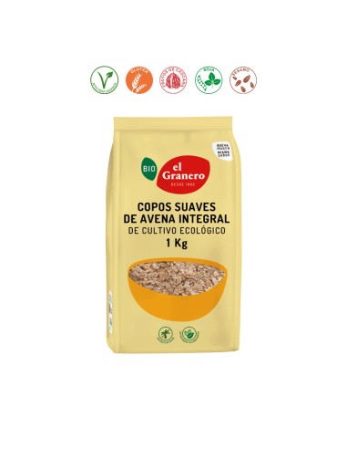 COPOS FINOS DE AVENA INTEGRAL BIO - 1KG.