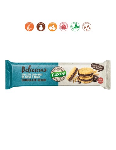 GALLETAS DELICIOSAS COPOS AVENA Y CHOCOLATE NEGRO 