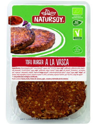 (F) HAMBURGUESA DE TOFU A LA VASCA - 150GR.