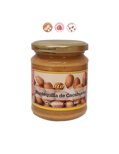 MANTEQUILLA DE CACAHUETES CRUJIENTE SIN SAL - 250