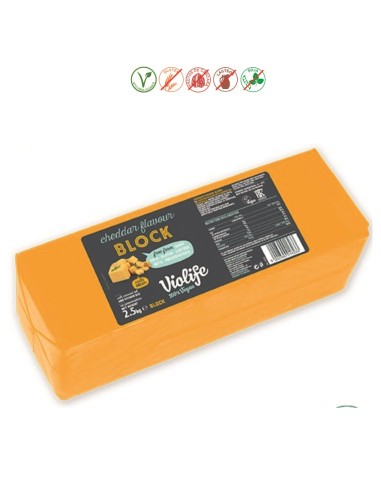 (E) (F) BLOQUE VEGANO SABOR CHEDDAR - 2,5KG.