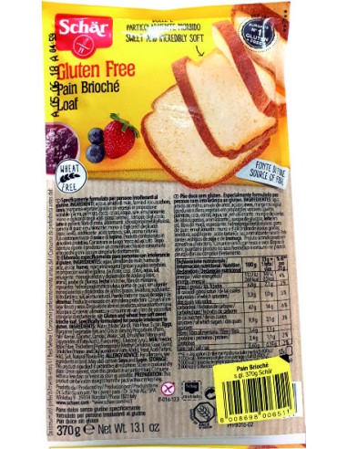 PAN BRIOCHE SIN GLUTEN - 370GR.