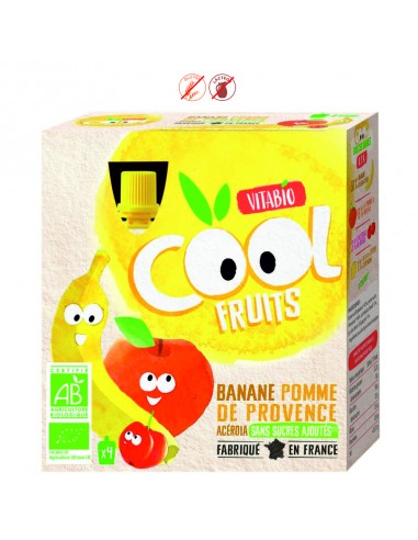 POUCHE VITABIO COOL FRUITS MANZANA-PLATANO - 4x90g