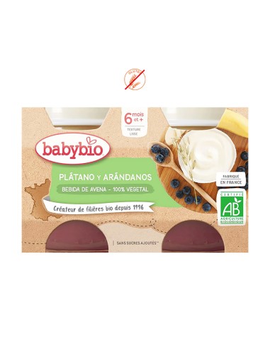 BABYBIO YOGUR AVENA PLATANO ARANDANOS - 2x130GR.