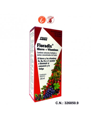 FLORADIX HIERRO + VITAMINAS - 250ML.