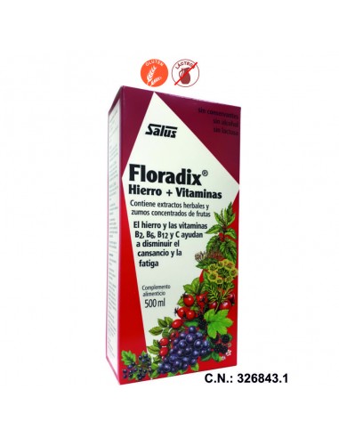 FLORADIX HIERRO + VITAMINAS - 500ML.