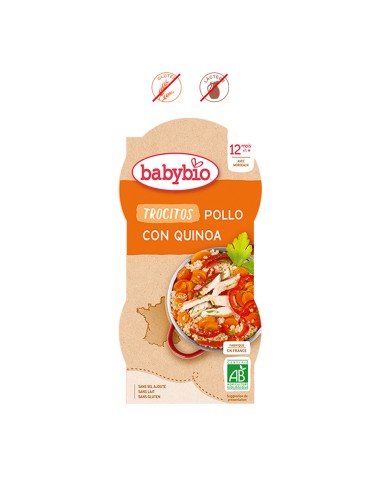 TROCITOS VERDURAS POLLO Y QUINOA BIO - 2x200GR.