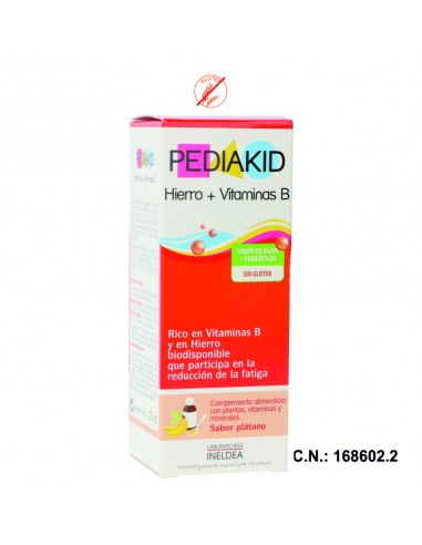 (D) PEDIAKID HIERRO Y VITAMINAS B (SABOR PLÁTANO) - 125 ML