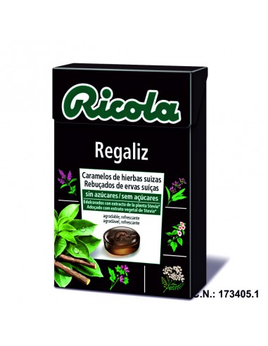 RICOLA CARAMELOS SIN AZUCAR REGALIZ - 50GR.