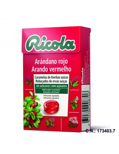 RICOLA CARAMELOS SIN AZUCAR ARANDANO - 50GR.