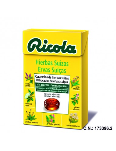 RICOLA CARAMELOS SIN AZUCAR HIERBAS SUIZAS - 50GR.