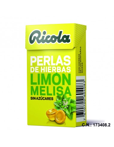 RICOLA PERLAS SIN AZUCAR LIMON MELISA - 25GR.