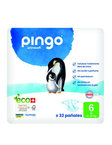 PAÑALES T6 15-30 Kg BIO - 32 UDS.