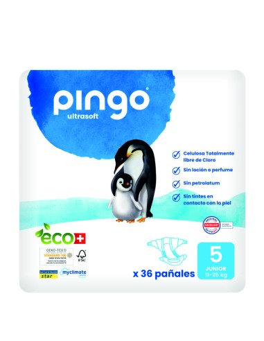 PAÑALES T5 12-25 Kg BIO - 36 UDS.