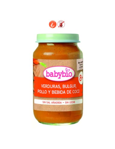 BABYBIO MENU VERDURAS BULGUR POLLO COCO (+8M) - 200GR.