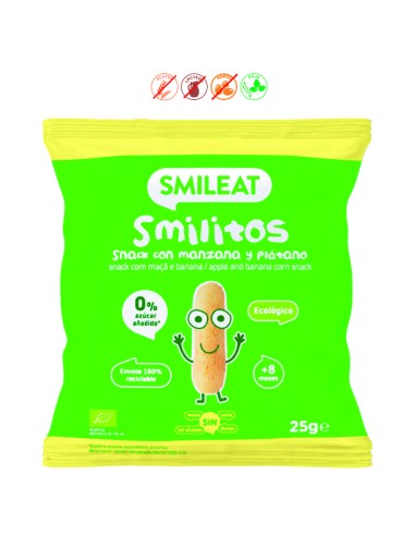 SMILITOS SNACK CON MANZANA Y PLATANO - 25GR.