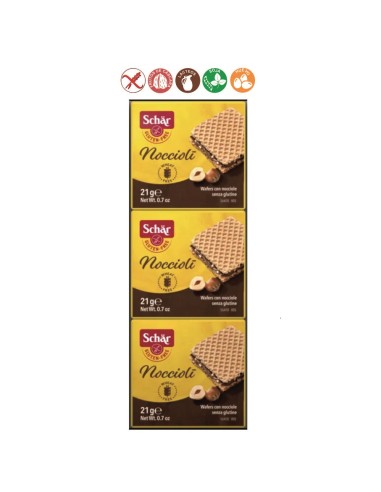 NOCCIOLI WAFERS CON AVELLANAS 3 UDS - 63GR.