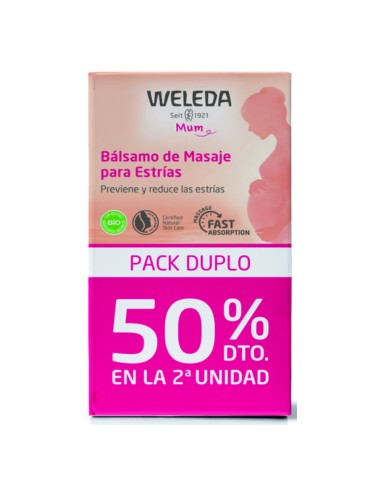 DUPLO BALSAMO MASAJE PARA ESTRIAS (2da. 50%) - 2x150ML.