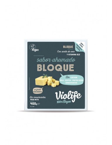 (F) BLOQUE VEGANO SABOR QUESO AHUMADO - 400GR.