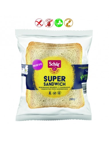 SUPER SANDWICH 6 REBANADAS SIN GLUTEN - 280GR.