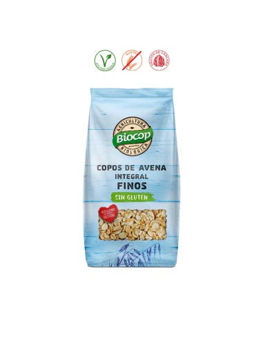 COPOS DE AVENA INTEGRAL FINOS SIN GLUTEN - 500GR.