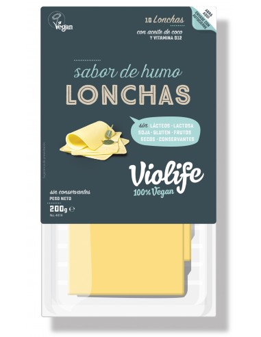 (F) LONCHAS VEGANAS SABOR QUESO AHUMADO - 200GR.