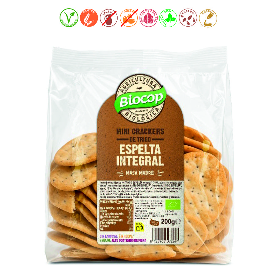 MINI CRACKERS ESPELTA INT MASA MADRE - 200GR.