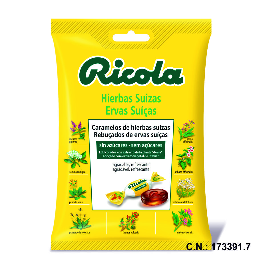 RICOLA BOLSA SIN AZUCAR HIERBAS SUIZAS - 70GR.