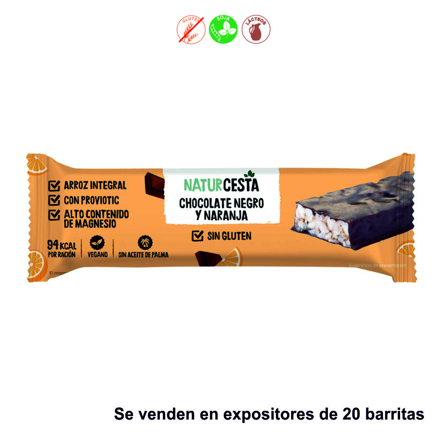 EXP BARRITA ARROZ CHOCOLATEN N NARANJA 20x18GR
