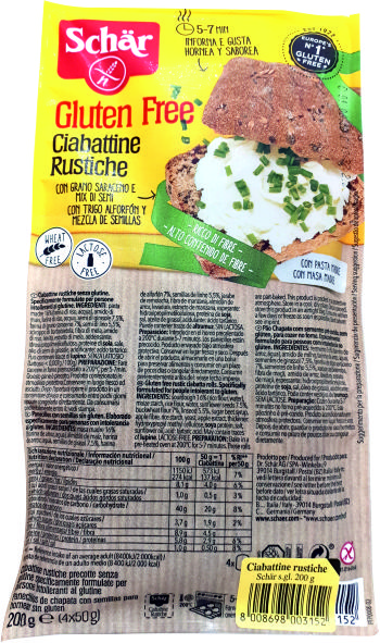 CIABATTINE RUSTICHE SIN GLUTEN - 200GR.