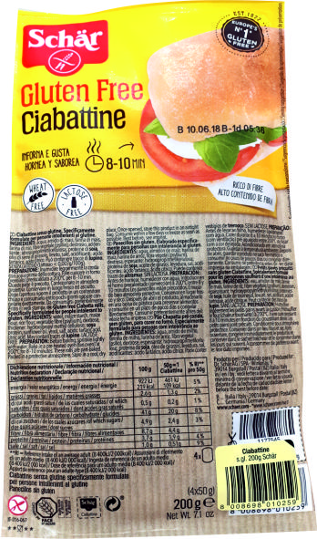 CIABATTINE SIN GLUTEN - 200GR.