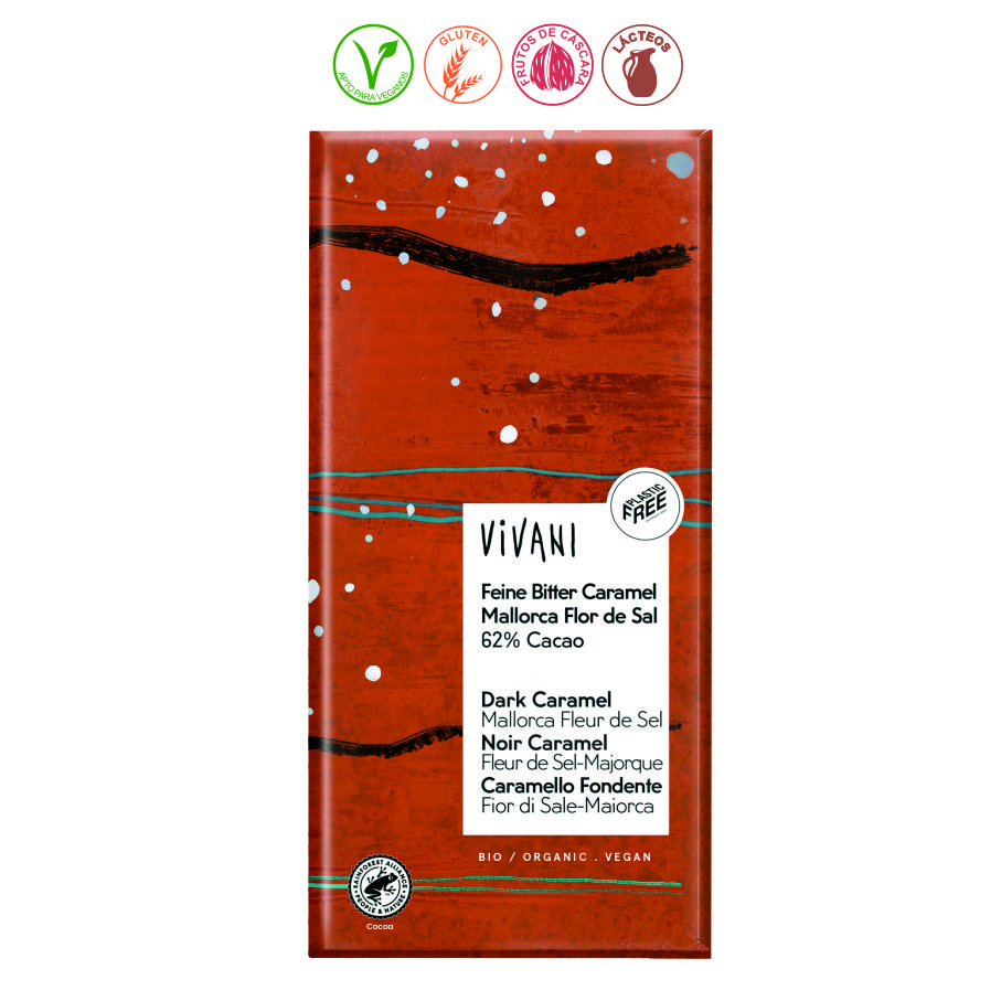 TABLETA CHOCOLATE NEGRO 62% CARAMELO Y FLOR DE SA