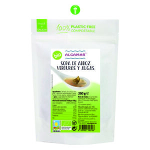 SOPA ARROZ VERDURA Y ALGAS BIO - 250GR.